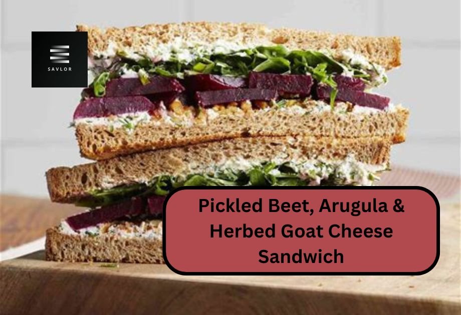 Pickled Beet, Arugula & Herbed Goat Cheese Sandwich